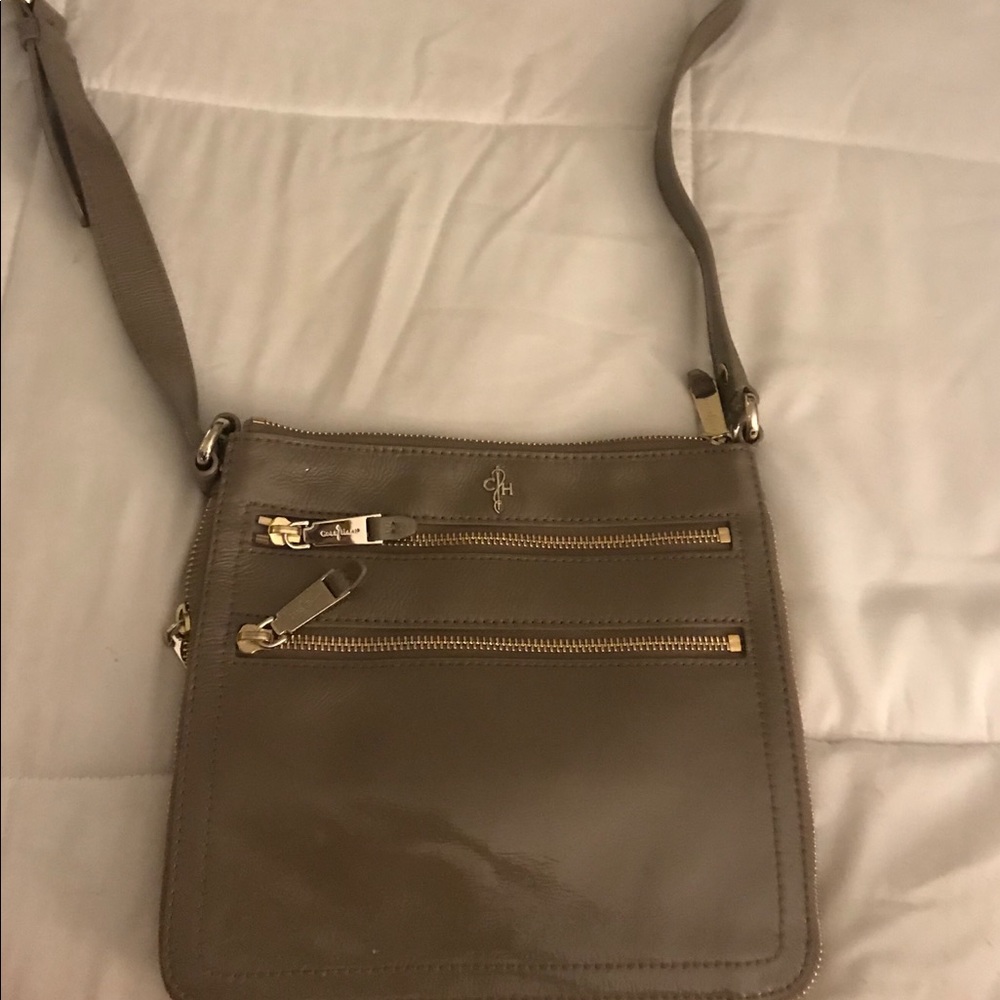 Cole Haan Patent Crossbody Taupe
